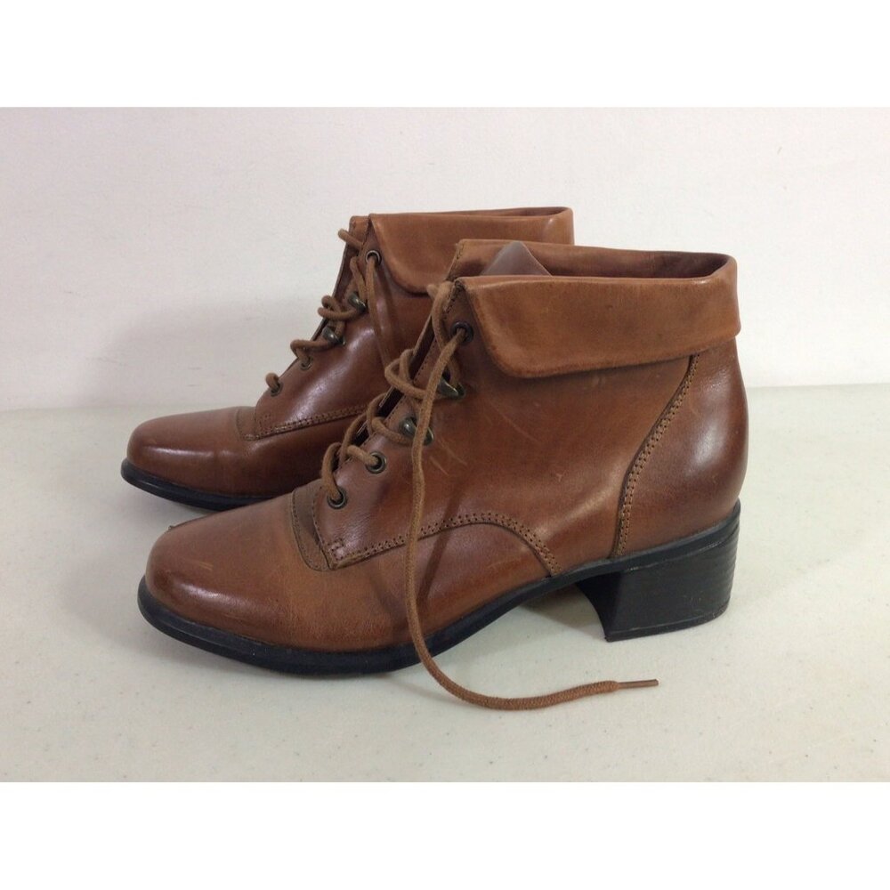 Michel Vintage Saddle Leather Ankle Boots Y2K Womens 8